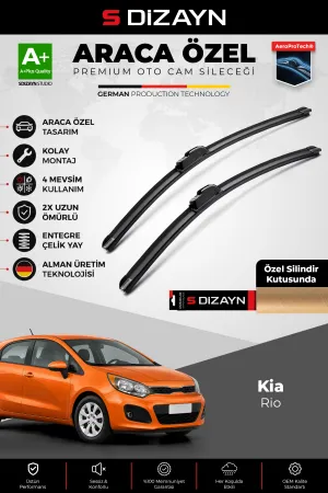 S-Dizayn Kia Rio Ön Cam Silecek Seti 2011-2017 Premium Araca Özel 65-40 Cm  A+ Kalite
