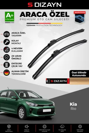S-Dizayn Kia Rio Ön Cam Silecek Seti 2017 Üzeri Premium Araca Özel 65-40 Cm  A+ Kalite
