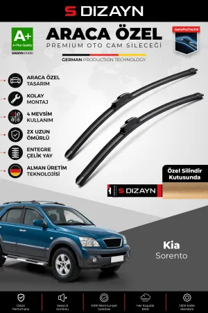 S-Dizayn Kia Sorento Ön Cam Silecek Seti 2002-2009 Premium Araca Özel 60-45 Cm  A+ Kalite