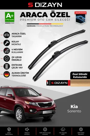 S-Dizayn Kia Sorento Ön Cam Silecek Seti 2009-2015 Premium Araca Özel 60-50 Cm  A+ Kalite