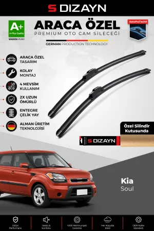 S-Dizayn Kia Soul Ön Cam Silecek Seti 2008-2014 Premium Araca Özel 60-50 Cm  A+ Kalite