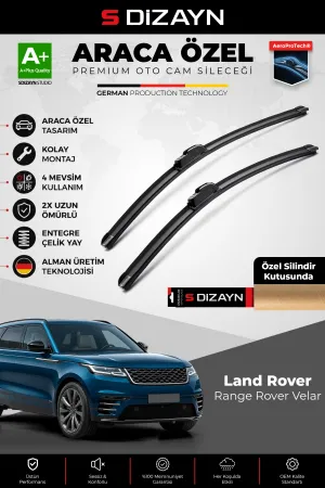 S-Dizayn Land Rover Range Rover Velar Ön Cam Silecek Seti 2017 Üzeri Premium Araca Özel 65-48 Cm  A+ Kalite