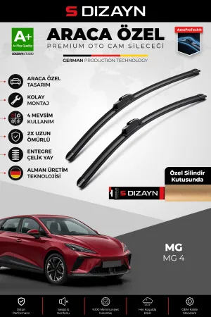 S-Dizayn Mg Mg 4 Ön Cam Silecek Seti 2022 Üzeri Premium Araca Özel 60-40 Cm  A+ Kalite