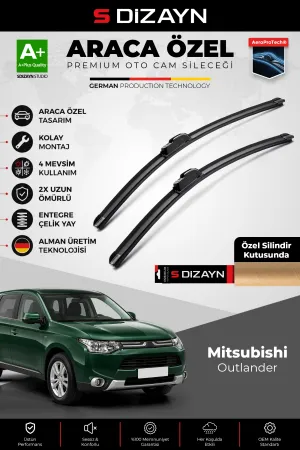 S-Dizayn Mitsubishi Outlander Ön Cam Silecek Seti 2007-2012 Premium Araca Özel 60-53 Cm  A+ Kalite
