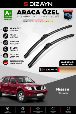 S-Dizayn Nissan Navara Ön Cam Silecek Seti 2005-2015 Premium Araca Özel 60-48 Cm  A+ Kalite