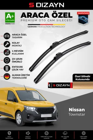 S-Dizayn Nissan Townstar Ön Cam Silecek Seti 2021 Üzeri Premium Araca Özel 65-45 Cm  A+ Kalite