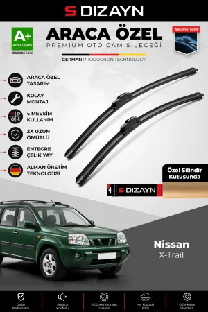 S-Dizayn Nissan X-Trail Ön Cam Silecek Seti 2001-2007 Premium Araca Özel 60-40 Cm  A+ Kalite