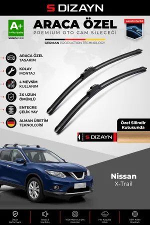S-Dizayn Nissan X-Trail Ön Cam Silecek Seti 2014 Üzeri Premium Araca Özel 65-43 Cm  A+ Kalite