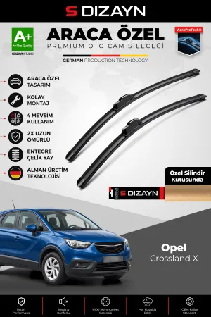 S-Dizayn Opel Crossland X Ön Cam Silecek Seti 2017 Üzeri Premium Araca Özel 65-40 Cm  A+ Kalite