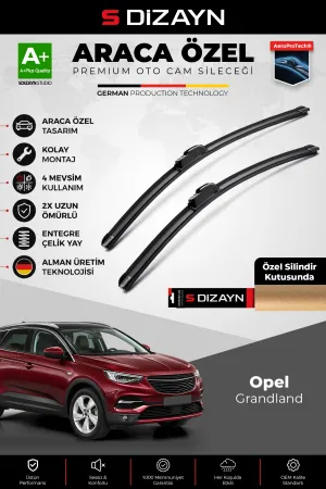 S-Dizayn Opel Grandland Ön Cam Silecek Seti 2017-2024 Premium Araca Özel 70-43 Cm  A+ Kalite