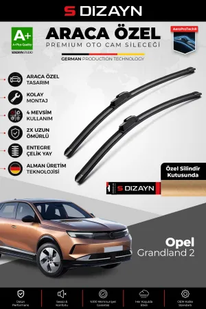 S-Dizayn Opel Grandland 2 Ön Cam Silecek Seti 2024 Üzeri Premium Araca Özel 70-43 Cm  A+ Kalite