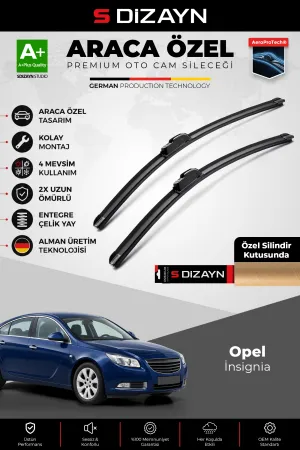 S-Dizayn Opel İnsignia Ön Cam Silecek Seti 2008-2017 Premium Araca Özel 60-45 Cm  A+ Kalite