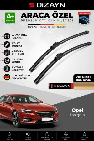S-Dizayn Opel İnsignia Ön Cam Silecek Seti 2017 Üzeri Premium Araca Özel 60-50 Cm  A+ Kalite