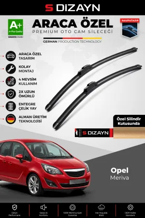 S-Dizayn Opel Meriva Ön Cam Silecek Seti 2010 Üzeri Premium Araca Özel 70-57,5 Cm  A+ Kalite