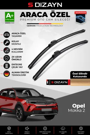 S-Dizayn Opel Mokka 2 Ön Cam Silecek Seti 2020 Üzeri Premium Araca Özel 60-40 Cm  A+ Kalite