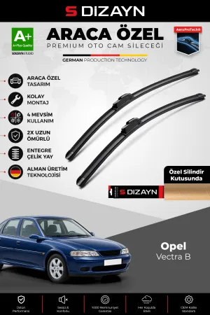 S-Dizayn Opel Vectra B Ön Cam Silecek Seti 1995-2002 Premium Araca Özel 48-48 Cm  A+ Kalite