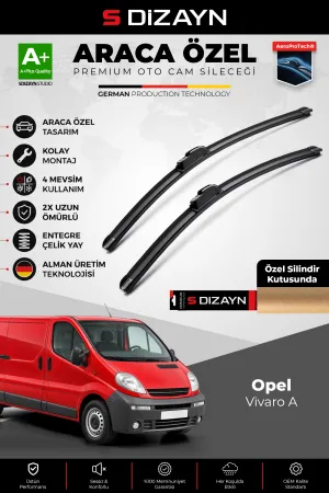 S-Dizayn Opel Vivaro A Ön Cam Silecek Seti 2001-2014 Premium Araca Özel 60-53 Cm  A+ Kalite