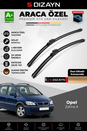 S-Dizayn Opel Zafira A Ön Cam Silecek Seti 1999-2005 Premium Araca Özel 60-60 Cm  A+ Kalite