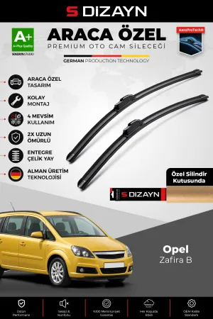 S-Dizayn Opel Zafira B Ön Cam Silecek Seti 2005-2015 Premium Araca Özel 70-55 Cm  A+ Kalite