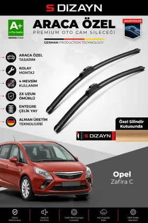 S-Dizayn Opel Zafira C Ön Cam Silecek Seti 2012-2019 Premium Araca Özel 75-70 Cm  A+ Kalite