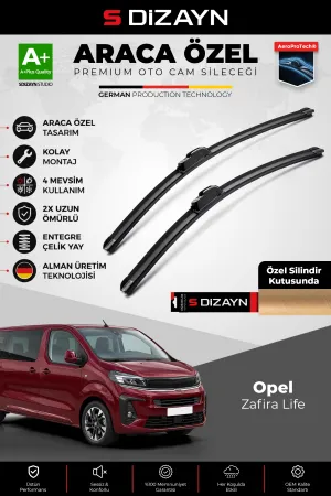 S-Dizayn Opel Zafira Life Ön Cam Silecek Seti 2019 Üzeri Premium Araca Özel 65-48 Cm  A+ Kalite