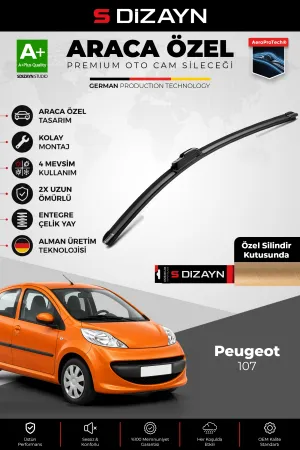 S-Dizayn Peugeot 107 Ön Cam Silecek Seti 2005-2014 Premium Araca Özel 65 Cm  A+ Kalite