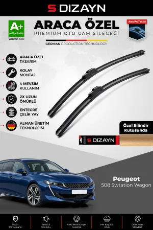 S-Dizayn Peugeot 508 Station Wagon Ön Cam Silecek Seti 2018 Üzeri Premium Araca Özel 65-45 Cm  A+ Kalite