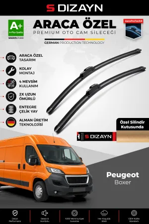 S-Dizayn Peugeot Boxer Ön Cam Silecek Seti 2006 Üzeri Premium Araca Özel 65-55 Cm  A+ Kalite