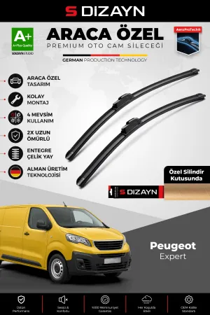 S-Dizayn Peugeot Expert Ön Cam Silecek Seti 2016 Üzeri Premium Araca Özel 65-48 Cm  A+ Kalite