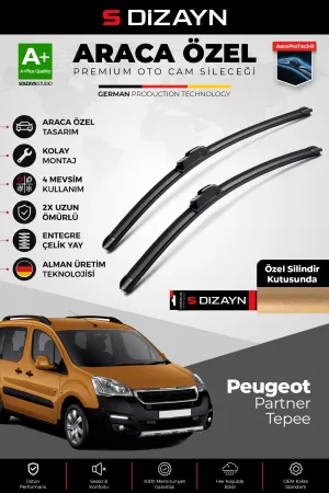 Drs Tuning Peugeot Partner Tepee Ön Cam Silecek Seti 2008-2018 Premium Araca Özel 65-38 Cm  A+ Kalite