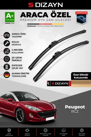 S-Dizayn Peugeot Rcz Ön Cam Silecek Seti 2010 Üzeri Premium Araca Özel 65-65 Cm  A+ Kalite