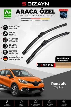 S-Dizayn Renault Captur Ön Cam Silecek Seti 2013-2016 Premium Araca Özel 65-35 Cm  A+ Kalite