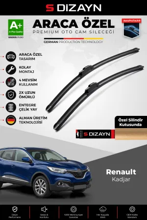 S-Dizayn Renault Kadjar Ön Cam Silecek Seti 2015-2022 Premium Araca Özel 65-45 Cm  A+ Kalite