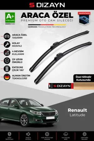S-Dizayn Renault Latitude Ön Cam Silecek Seti 2010-2015 Premium Araca Özel 60-40 Cm  A+ Kalite