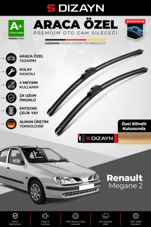 S-Dizayn Renault Megane 1 Ön Cam Silecek Seti 1996-2002 Premium Araca Özel 55-50 Cm  A+ Kalite