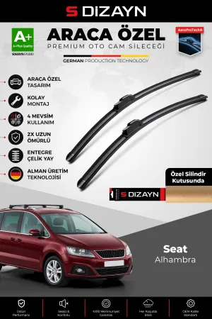 S-Dizayn Seat Alhambra Ön Cam Silecek Seti 2010-2022 Premium Araca Özel 70-40 Cm  A+ Kalite