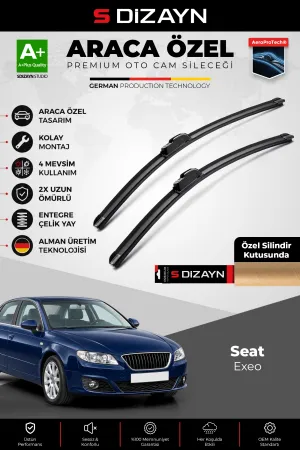 S-Dizayn Seat Exeo Ön Cam Silecek Seti 2008-2014 Premium Araca Özel 55-55 Cm  A+ Kalite