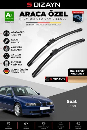 S-Dizayn Seat Leon Ön Cam Silecek Seti 1999-2005 Premium Araca Özel 53-48 Cm  A+ Kalite
