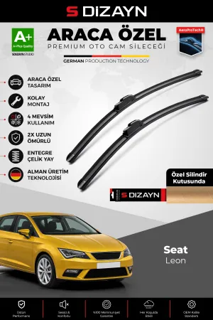 S-Dizayn Seat Leon Ön Cam Silecek Seti 2012-2020 Premium Araca Özel 65-40 Cm  A+ Kalite