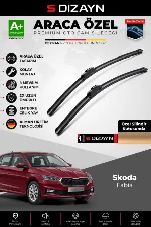 S-Dizayn Skoda Fabia Ön Cam Silecek Seti 2021 Üzeri Premium Araca Özel 65-45 Cm  A+ Kalite