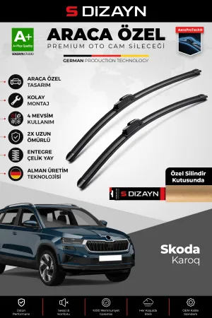 S-Dizayn Skoda Karoq Ön Cam Silecek Seti 2018 Üzeri Premium Araca Özel 65-45 Cm  A+ Kalite