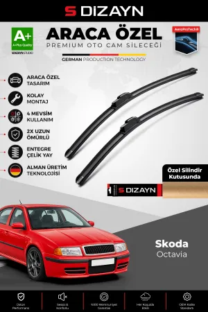 S-Dizayn Skoda Octavia Ön Cam Silecek Seti 1996-2004 Premium Araca Özel 53-48 Cm  A+ Kalite