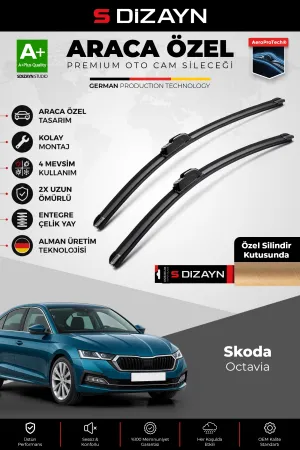 S-Dizayn Skoda Octavia Ön Cam Silecek Seti 2020 Üzeri Premium Araca Özel 65-48 Cm  A+ Kalite