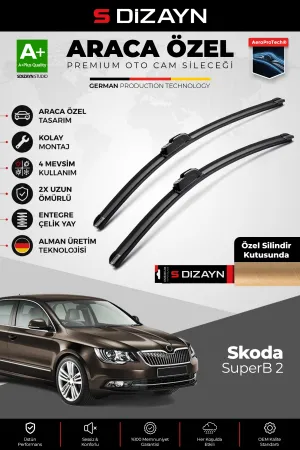 Skoda Superb Ön Cam Silecek Seti 2008-2015 Premium Araca Özel 60-45 Cm  A+ Kalite