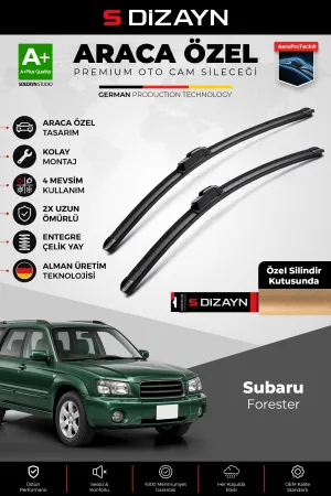 S-Dizayn Subaru Forester Ön Cam Silecek Seti 2002-2008 Premium Araca Özel 53-48 Cm  A+ Kalite