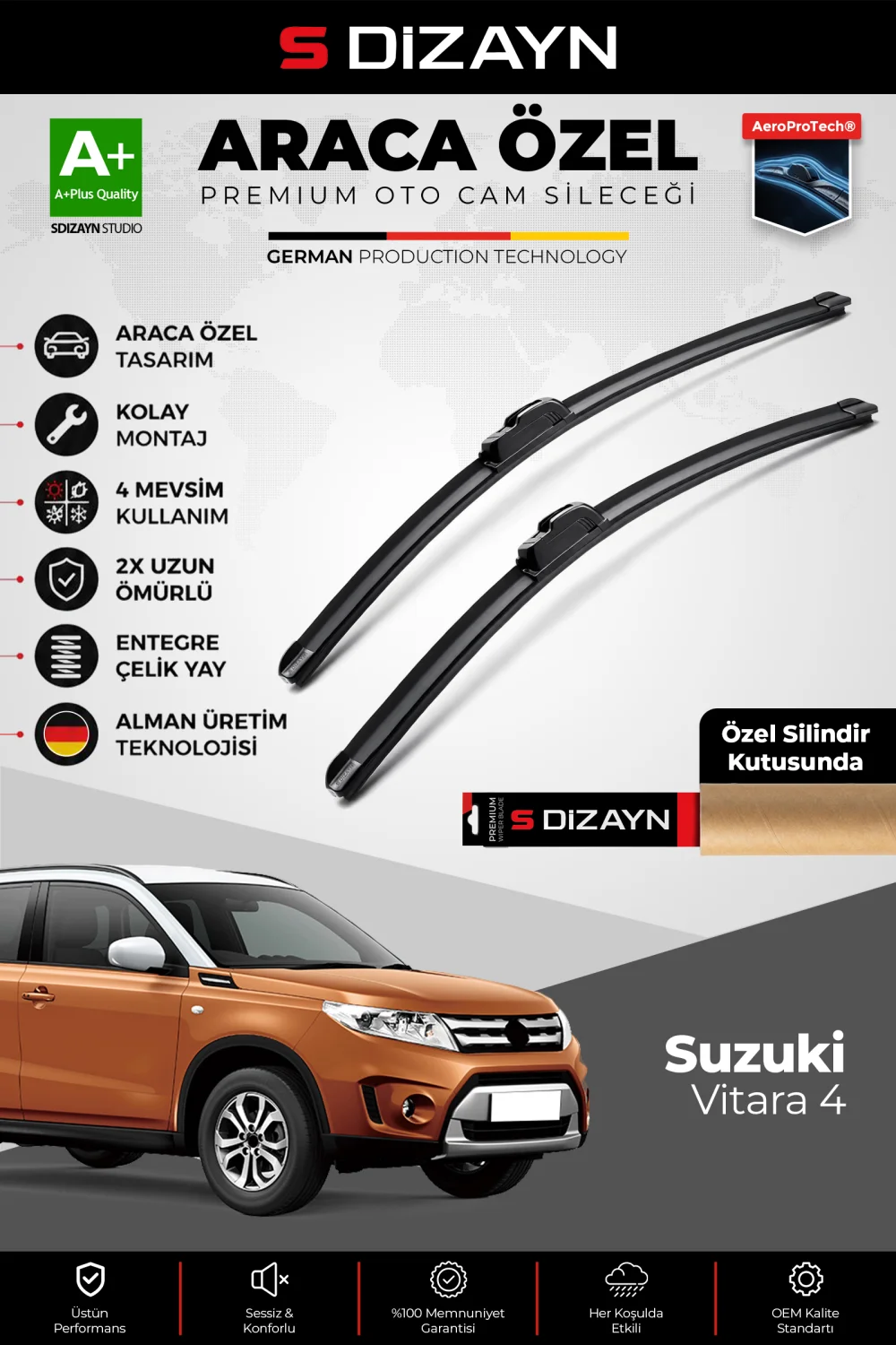 Suzuki Vitara Ön Cam Silecek Seti 2015 Üzeri Premium Araca Özel 60-43 Cm  A+ Kalite