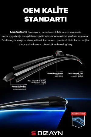 Togg T10X Ön Cam Silecek Seti 2023 Üzeri Premium Araca Özel 65-48 Cm  A+ Kalite - Görsel 2