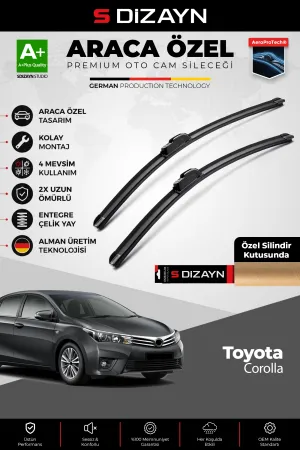 S-Dizayn Toyota Corolla Ön Cam Silecek Seti 2012-2018 Premium Araca Özel 65-35 Cm  A+ Kalite