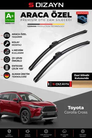 S-Dizayn Toyota Corolla Cross Ön Cam Silecek Seti 2020 Üzeri Premium Araca Özel 65-40 Cm  A+ Kalite