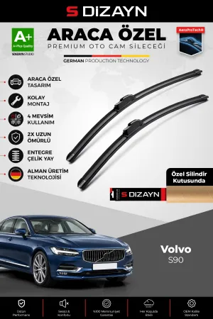 S-Dizayn Volvo S90 Ön Cam Silecek Seti 2016 Üzeri Premium Araca Özel 60-50 Cm  A+ Kalite